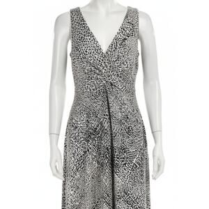 New York Company Dress Womens XL Black White V-Neck Sleeveless Office Cocktail